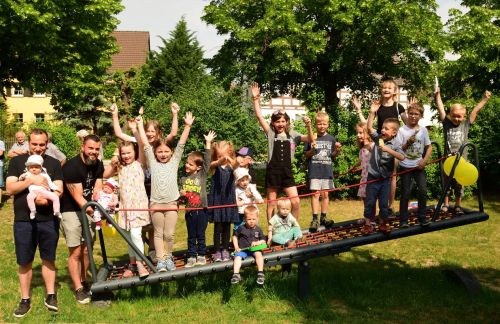 Children on the seesaw